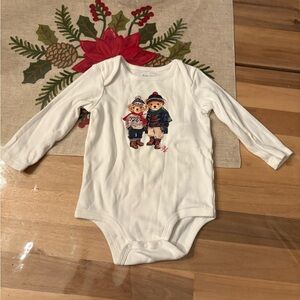 Polo by Ralph Lauren White Bodysuit with Bear Design print